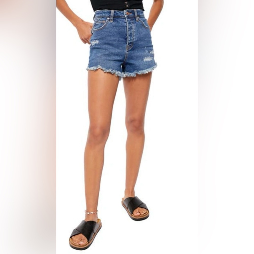 Free People Blue Jean Shorts